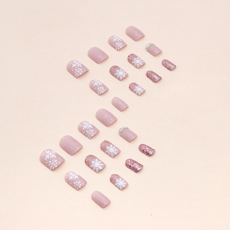 Winter Snowflake Christmas Press on Nails