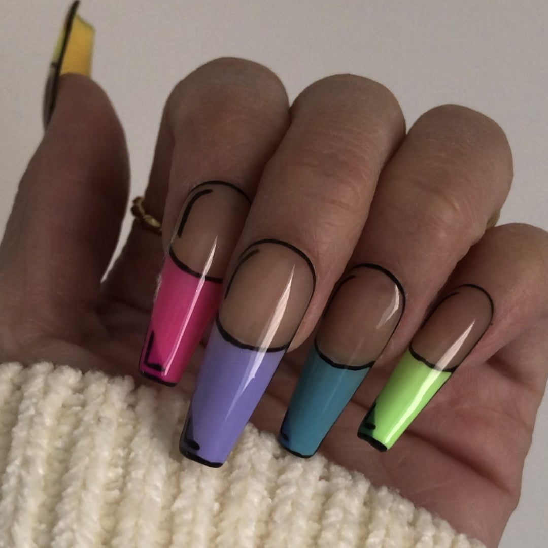 #BL54 Handmade Comic Book Nails