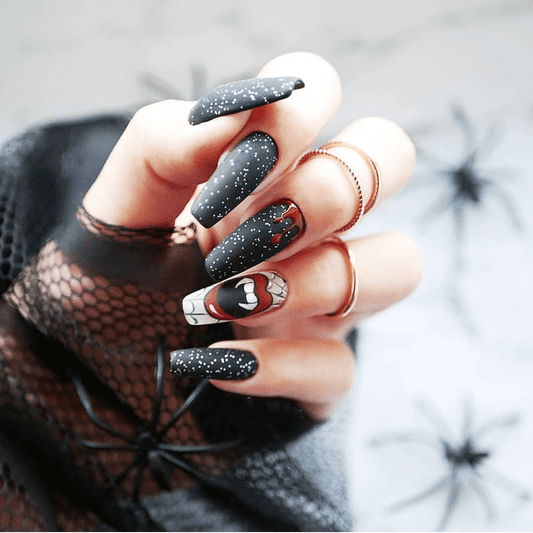 Vampire Fangs Blood Drip Goth Holloween Press On Nails