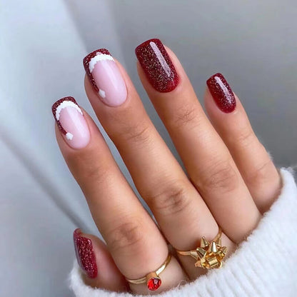 Christmas Santa Hat Press On Nails