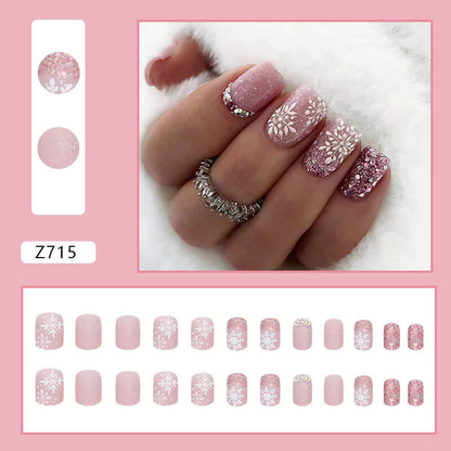 Winter Snowflake Christmas Press on Nails