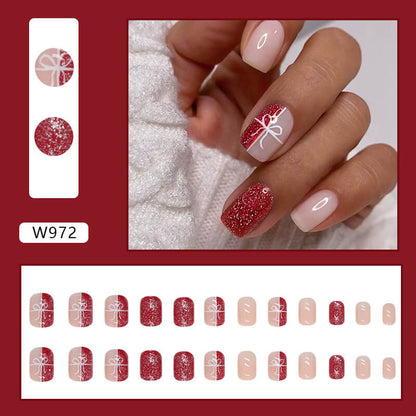 Red Gift Box Christmas Press On Nails