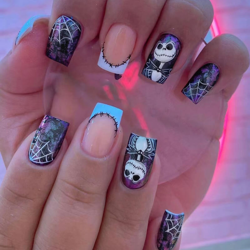 Horror Evil Halloween Press On Nails