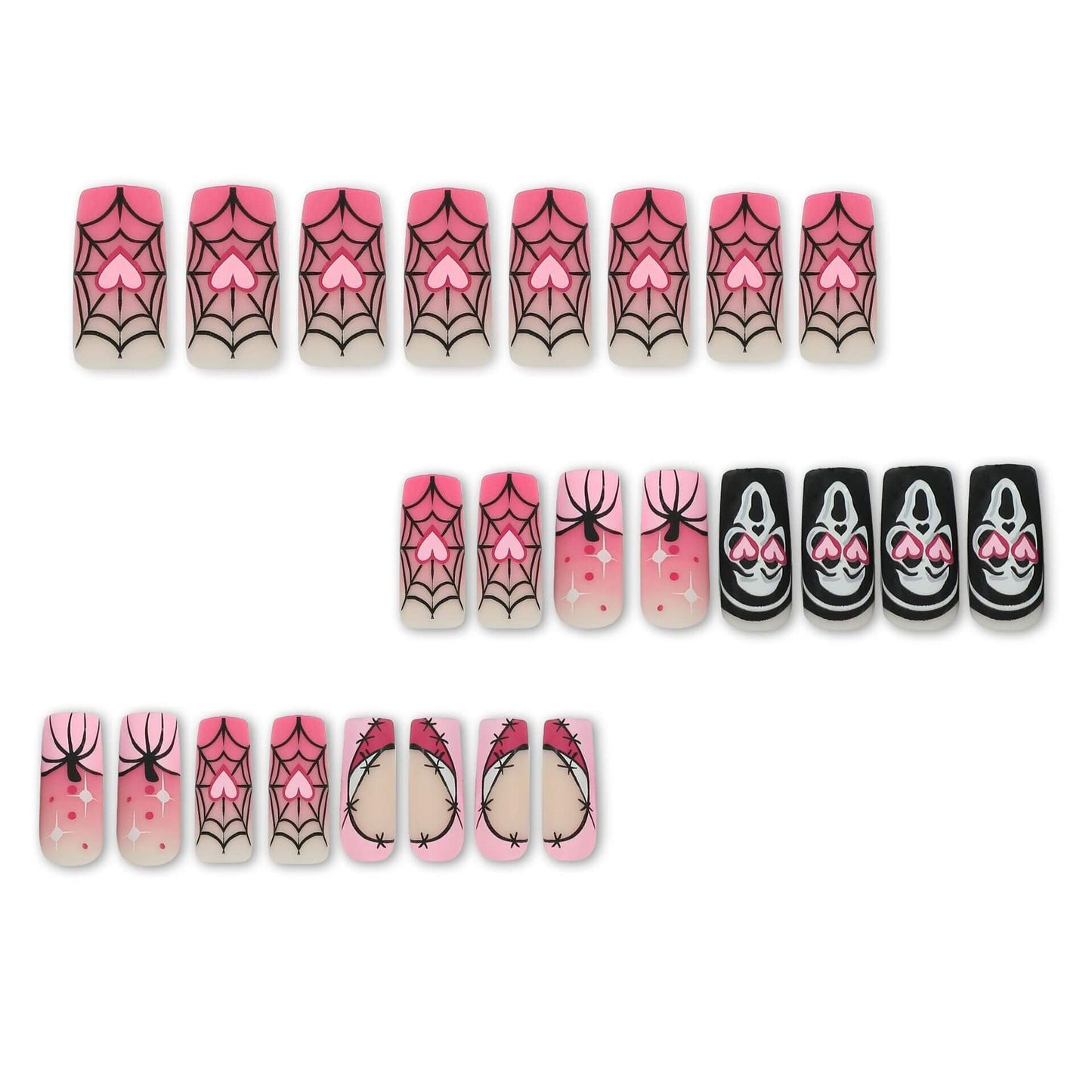 Scream 3 Medium Square Pink Halloween Press On Nails