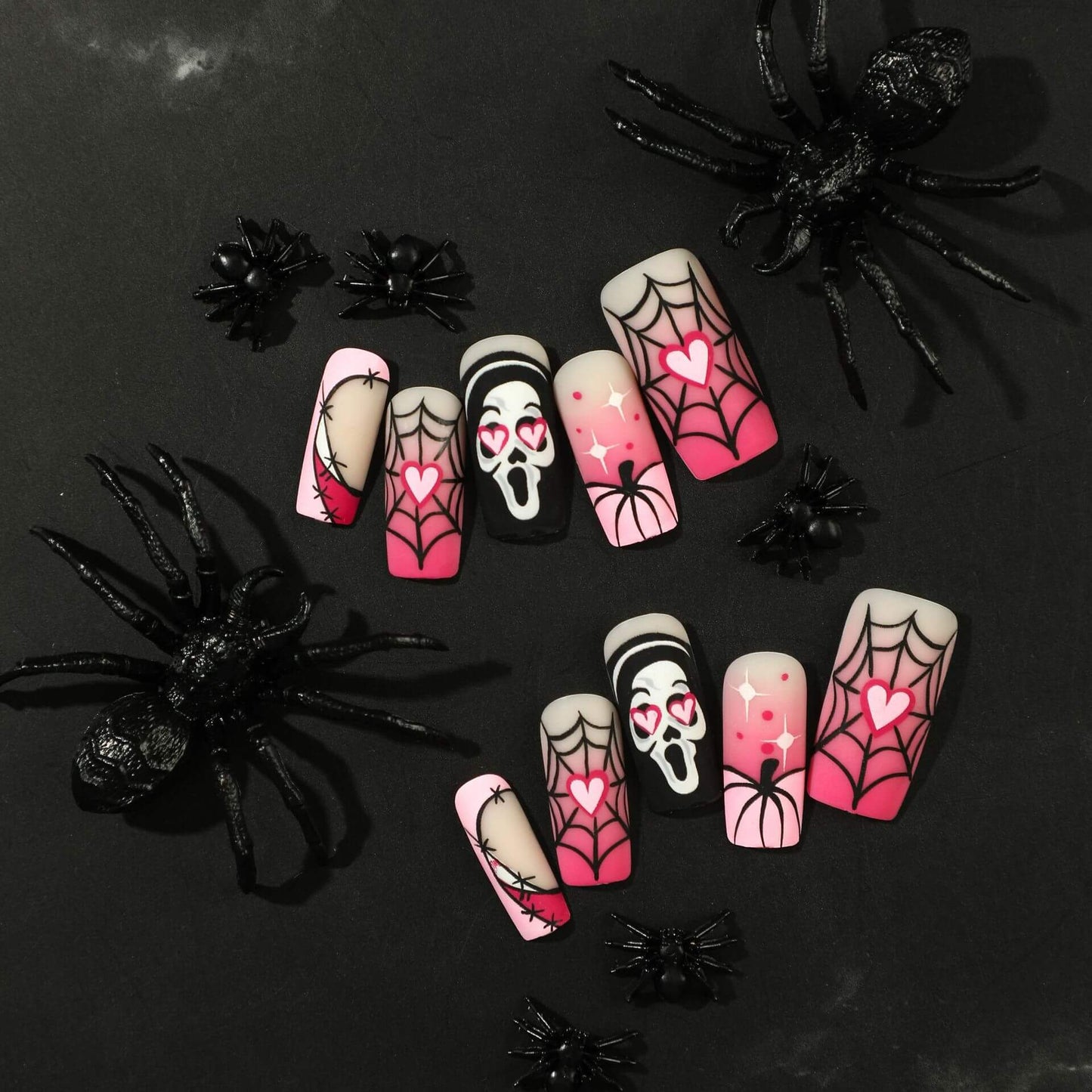 Scream 3 Medium Square Pink Halloween Press On Nails