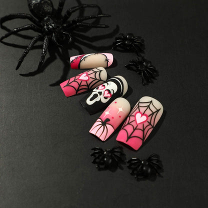 Scream 3 Medium Square Pink Halloween Press On Nails