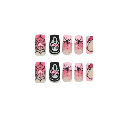 Scream 3 Medium Square Pink Halloween Press On Nails