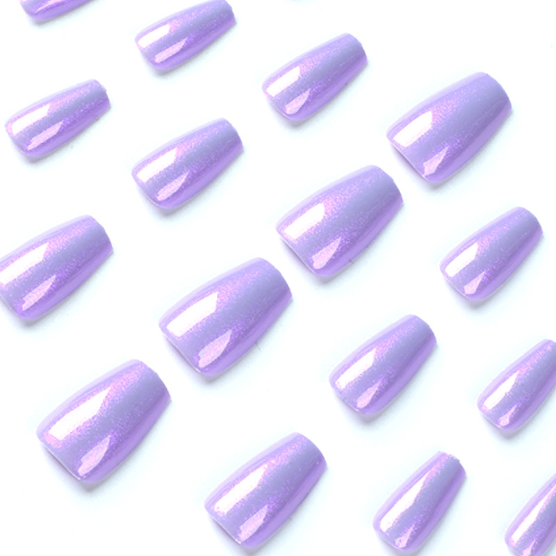 Purple pearlescent coffin nail