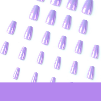 Purple pearlescent coffin nail