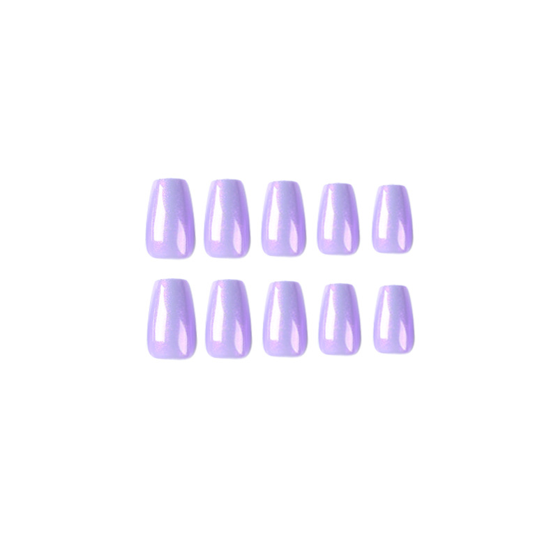 Purple pearlescent coffin nail