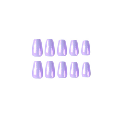 Purple pearlescent coffin nail