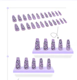 Purple Butterfly Ballerina Nail Long