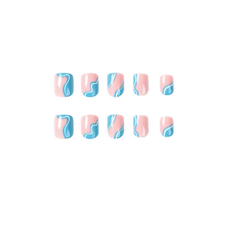 Blue Swirl Nails