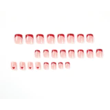 24PCS Red Fresh Little Love Heart Nail