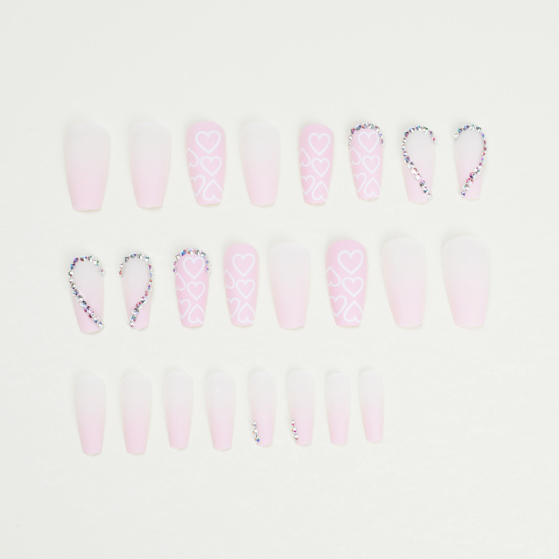 24 PCS Pink Love Press On Nails lang