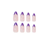 Glitter Purple French Tip Almond Nail