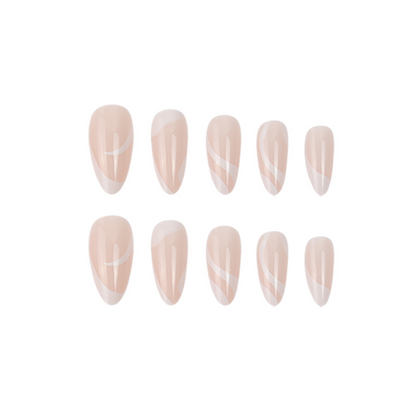 White French Minimalist Almond Nail