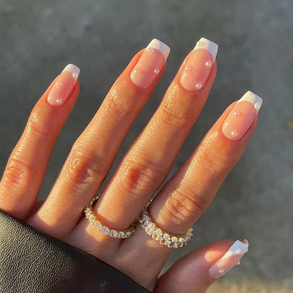 Pearl French Square Nails Medium