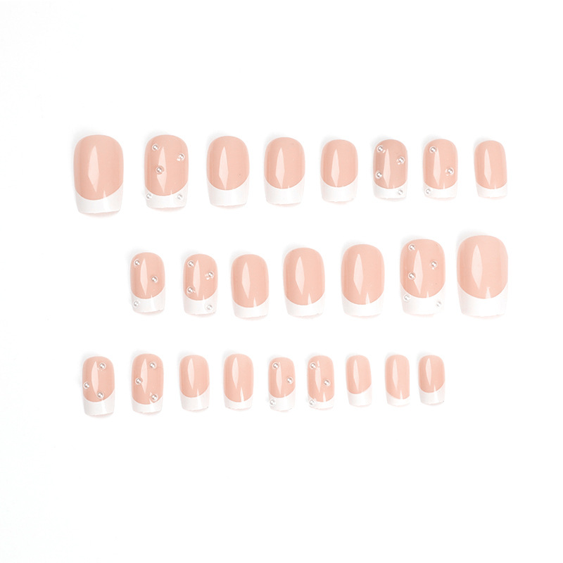 Pearl French Square Nails Medium