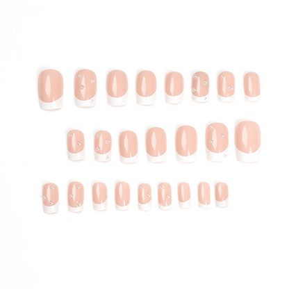 Pearl French Square Nails Medium