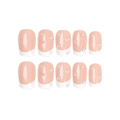 Pearl French Square Nails Medium