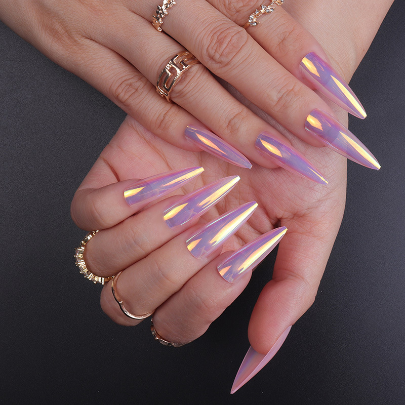 Pink Aurora Stiletto Nails – BC OF LOVE Beauty