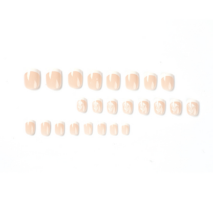 Butterfly French Tip Short Square Nails