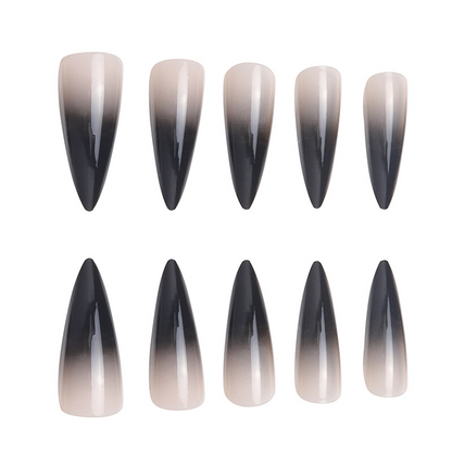 Black Ombre Stiletto Nails