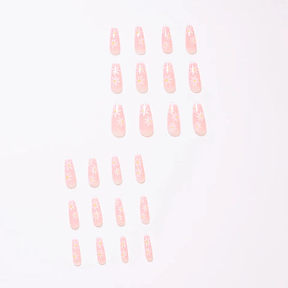 24PCS Press On Nails Florials Medium