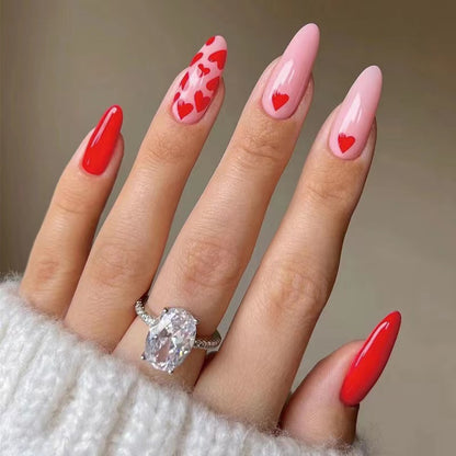 Valentine's Day Nail 24PCS Heart Shape Medium