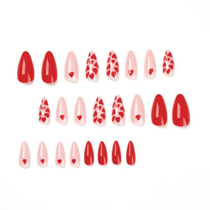 Valentine's Day Nail 24PCS Heart Shape Medium