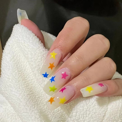 #BL93 Handmade Press On Nails Long Nails Star