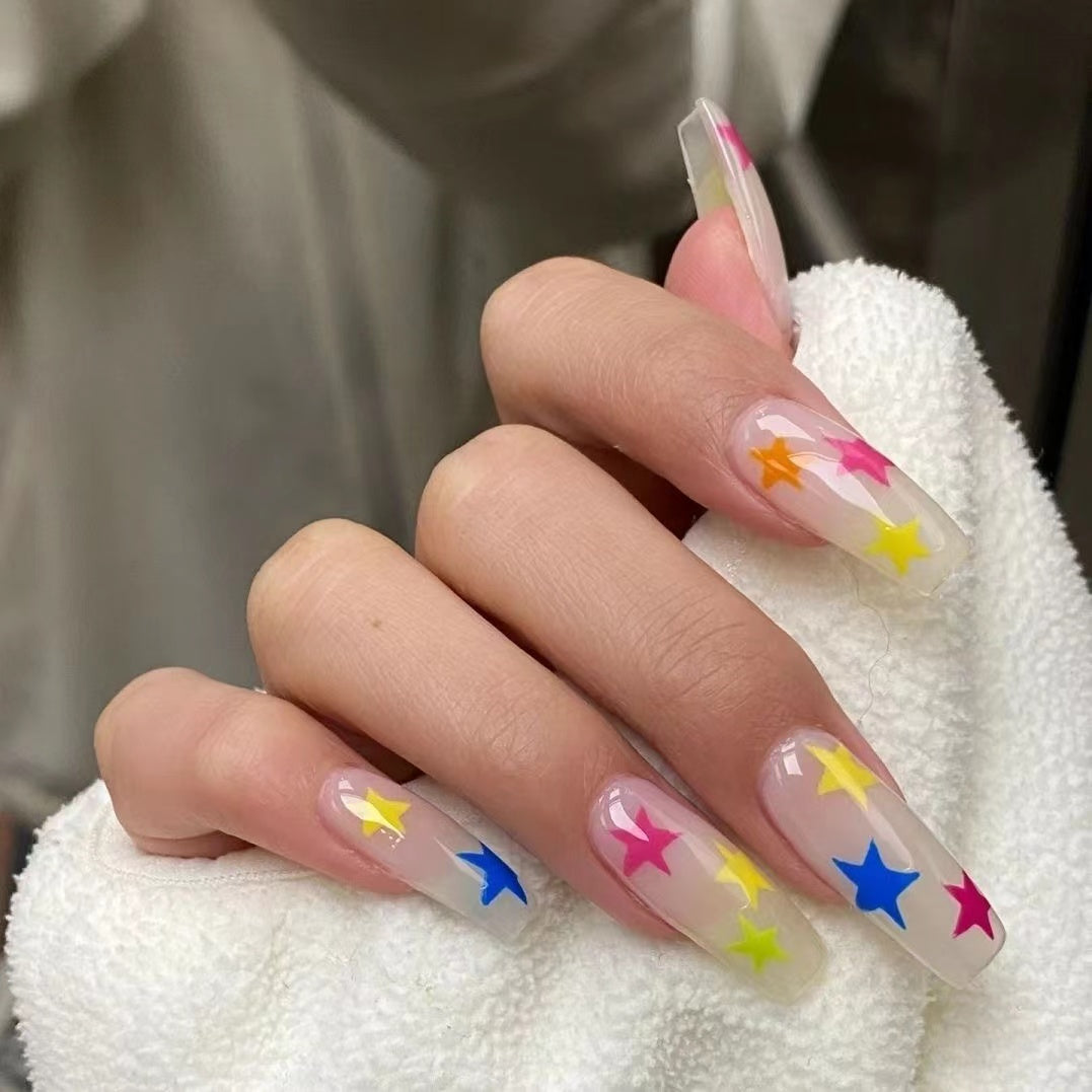 #BL93 Handmade Press On Nails Long Nails Star